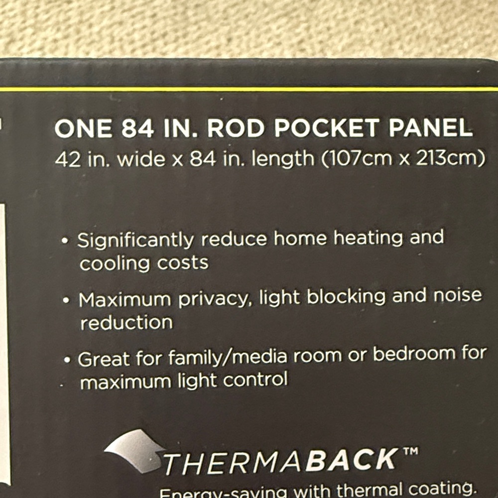 NWT Eclipse Blackout Curtain Panels in Black - Pack of 2 - Picture 10 of 13